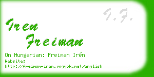 iren freiman business card
